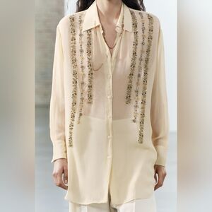 NWT ZARA OVERSIZED SEQUIN SHIRT ZW COLLECTION